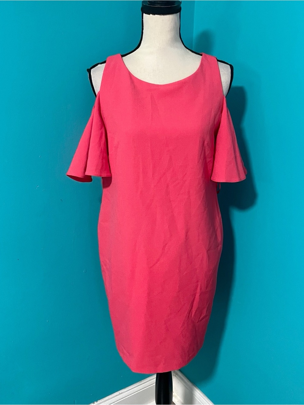 NWT Cynthia Rowley 8 Salmon Pink Cold Shoulder Shift Dress